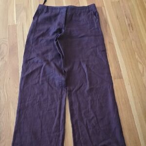 Elegant Dark Purple Linen Trousers